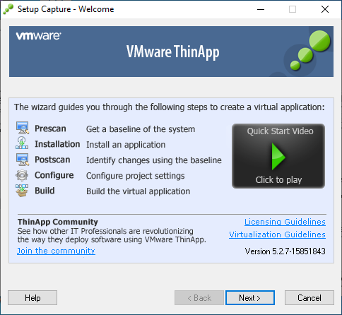 vmware thinapp how to