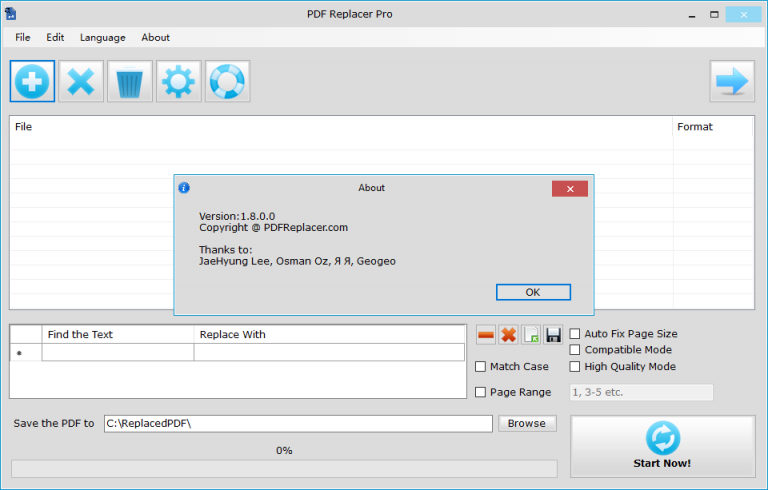 download the new version for windows PDF Replacer Pro 1.8.8
