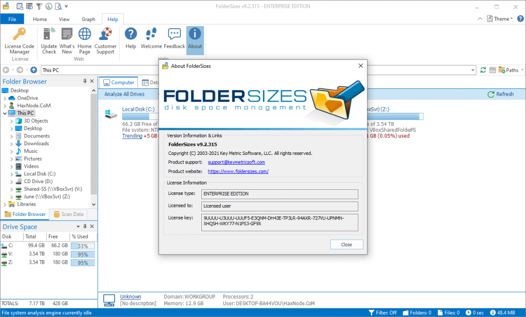 free FolderSizes 9.5.425