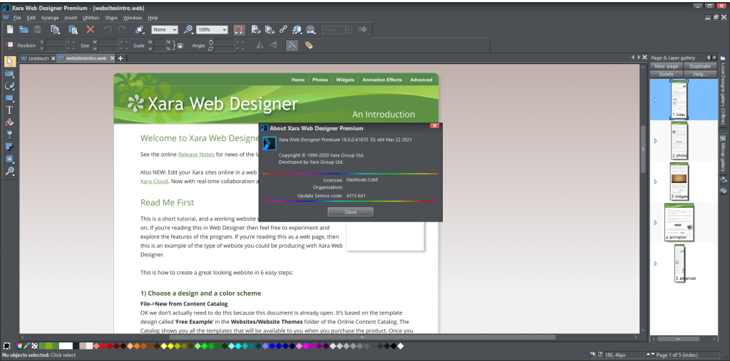 xara web designer premium 10 website editor