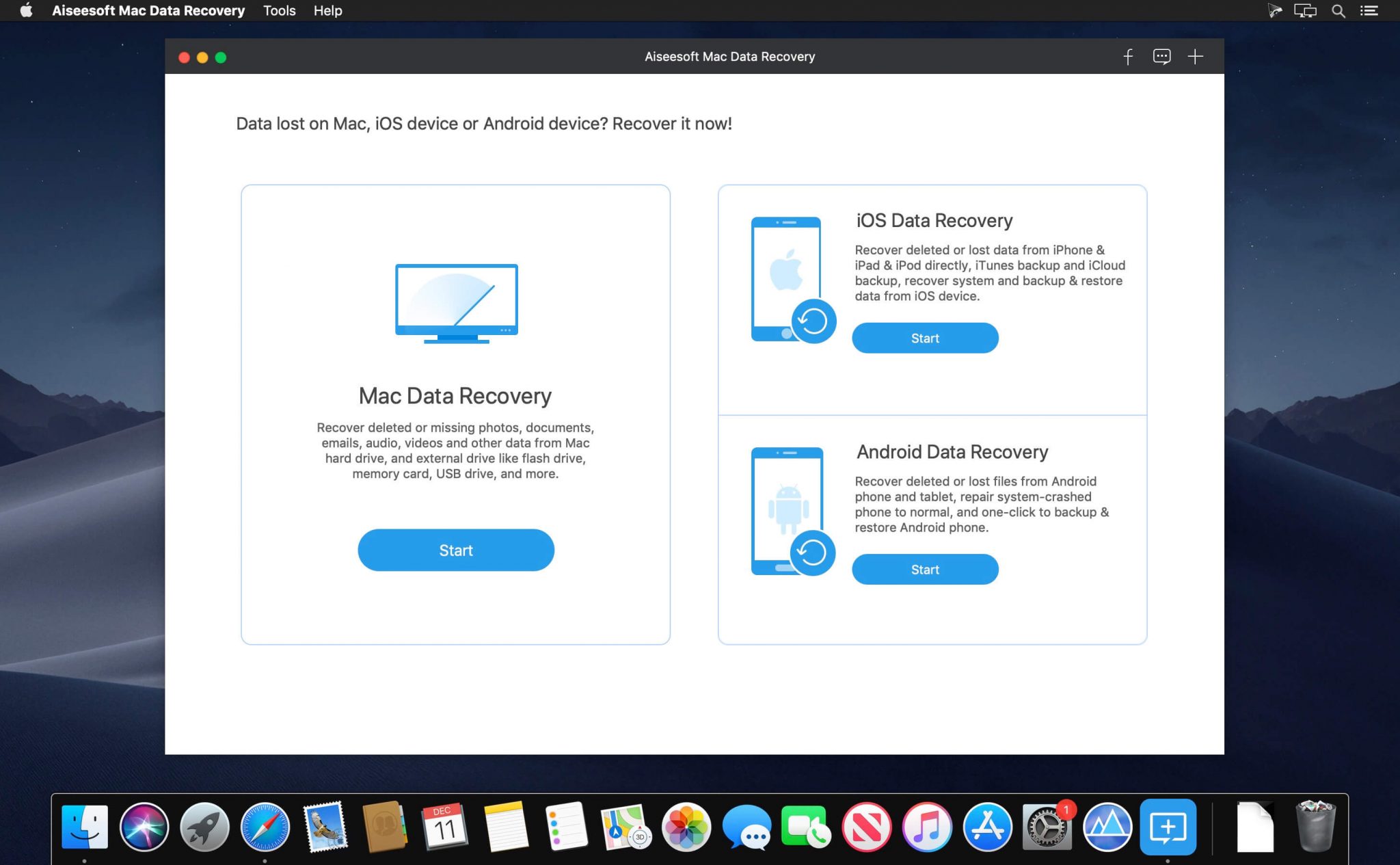 Aiseesoft Data Recovery 1.6.12 instaling