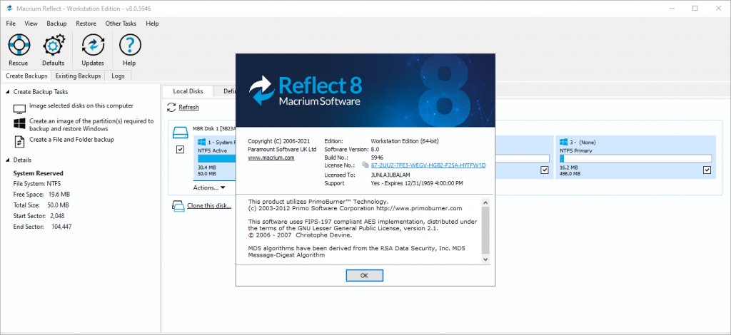 remove macrium reflect trial from registry