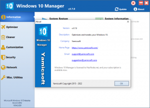 Yamicsoft Windows 10 Manager crack