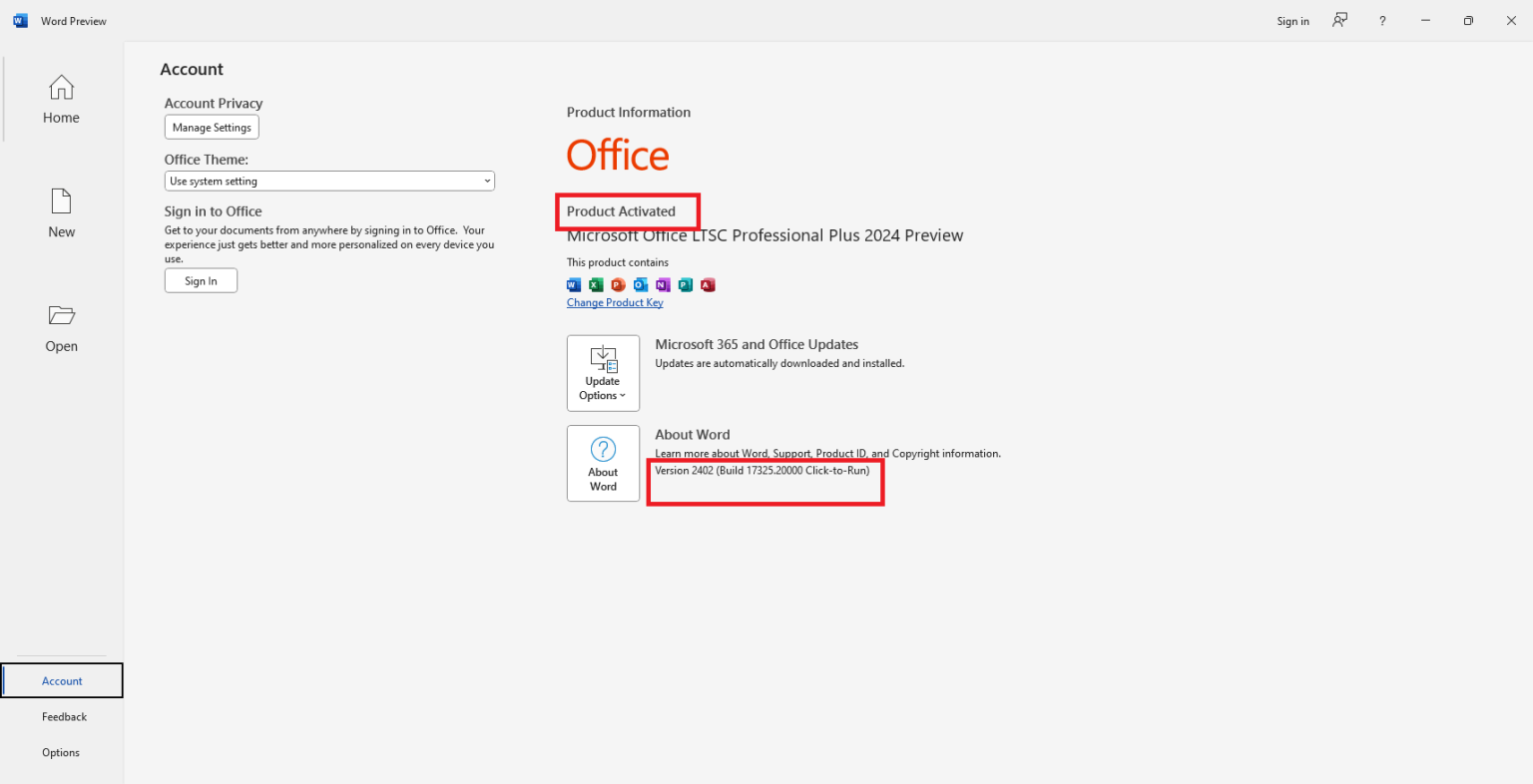 Download Microsoft Office 2024 Version 2402 Build 17325.20000 Preview