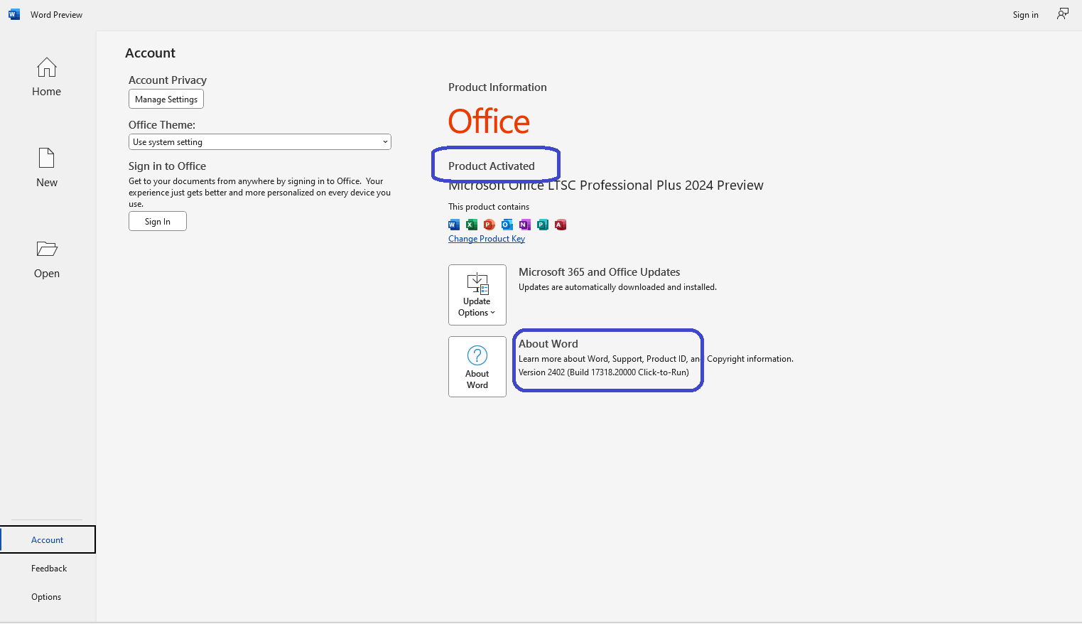 Microsoft Office 2024 Version 2402 Build 17318.20000 
